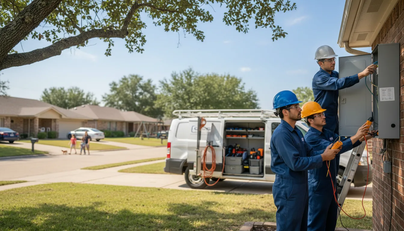 Certified electrician providing emergency electrical services in Ovalo, TX